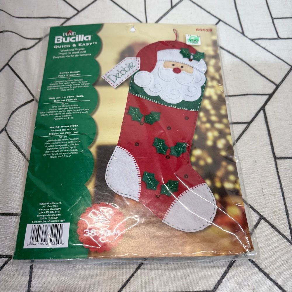 Bucilla Felt Stocking Kit 15" Red Santa Buddy Quick & Easy 85029 DIY Holiday